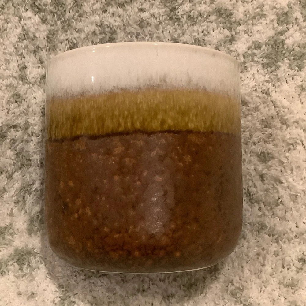 Ceramic Scented Honey Bun Soy Candle NWT 14 oz.   - Brown Gold and White Glazing - Picture 3 of 16